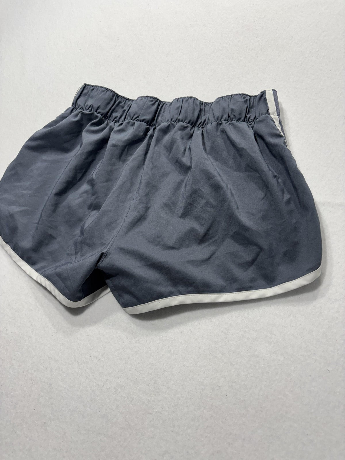 Adidas Running Shorts Womens Large Gray Striped 3" Inseam Lightweight Athletic