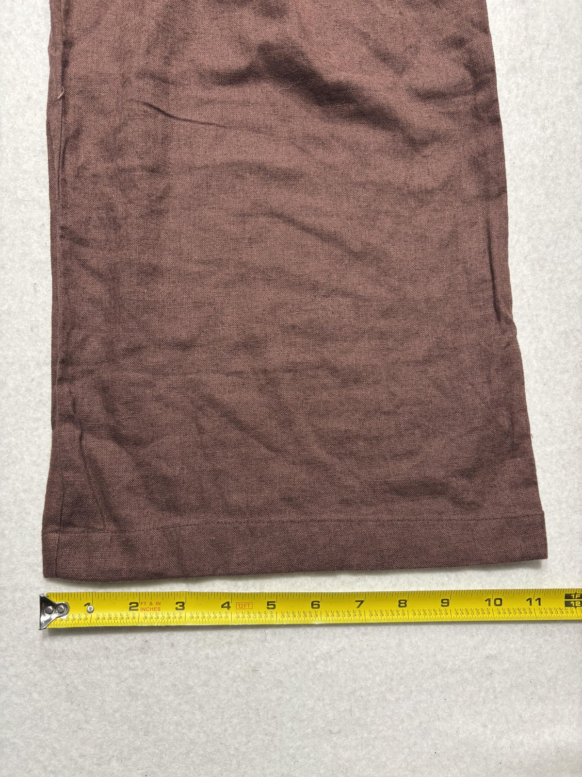 Abercrombie & Fitch Dress Pants Womens XS Short Brown Linen Wide Leg Pull On