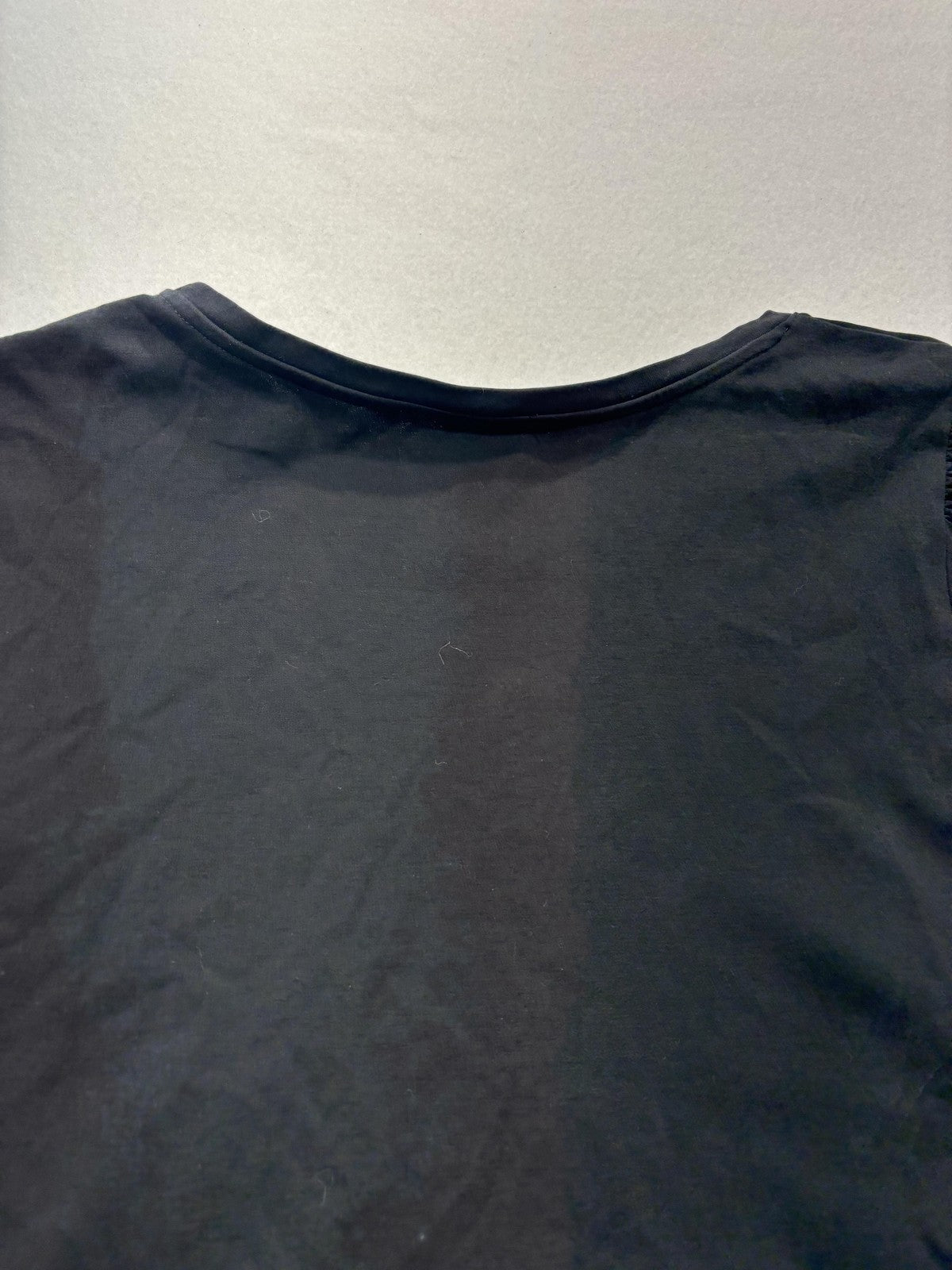 Chico's Shirt Womens XL Black Crew Neck Flutter Sleeve Eyelet Cotton Top