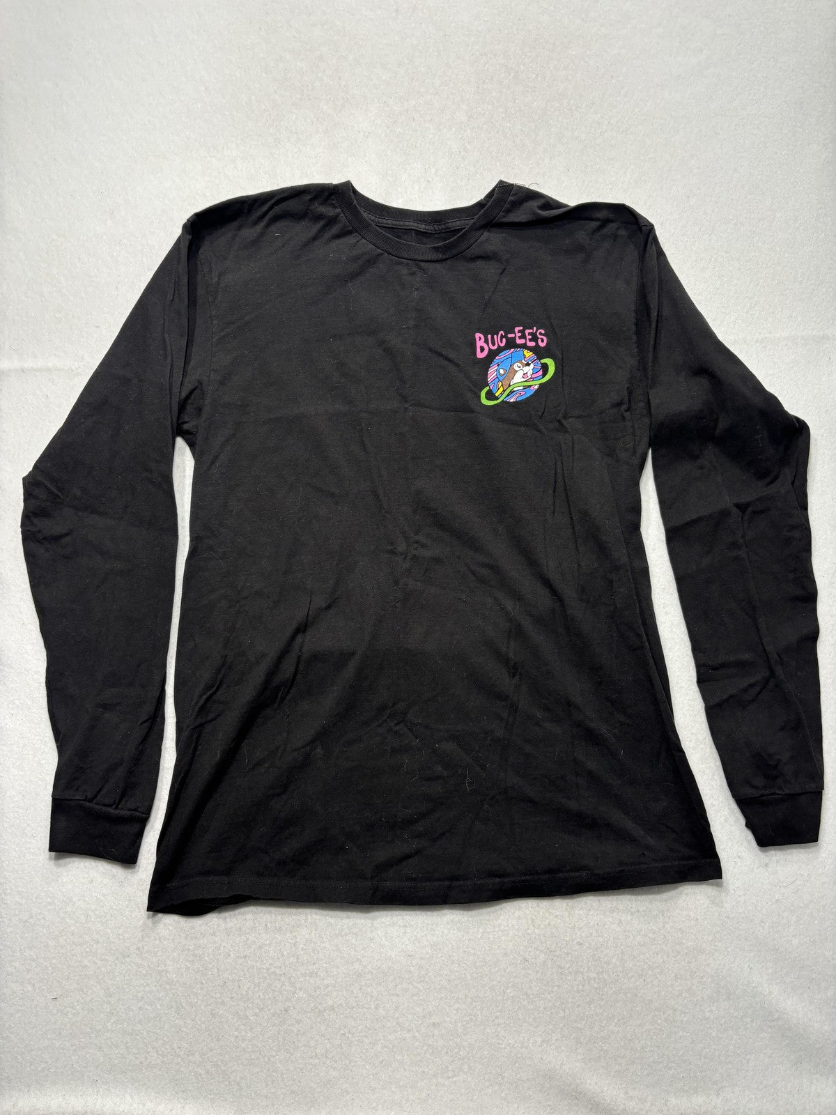 Buc-ee's Shirt Mens Large Black Out Of This World Space Graphic Long Sleeve Tee