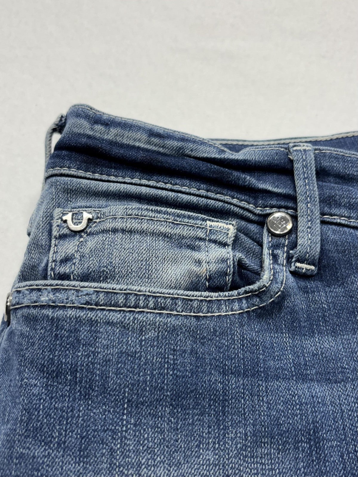 True Religion Cora Jeans Womens 28 Blue Medium Wash Mid Rise Straight 28x31