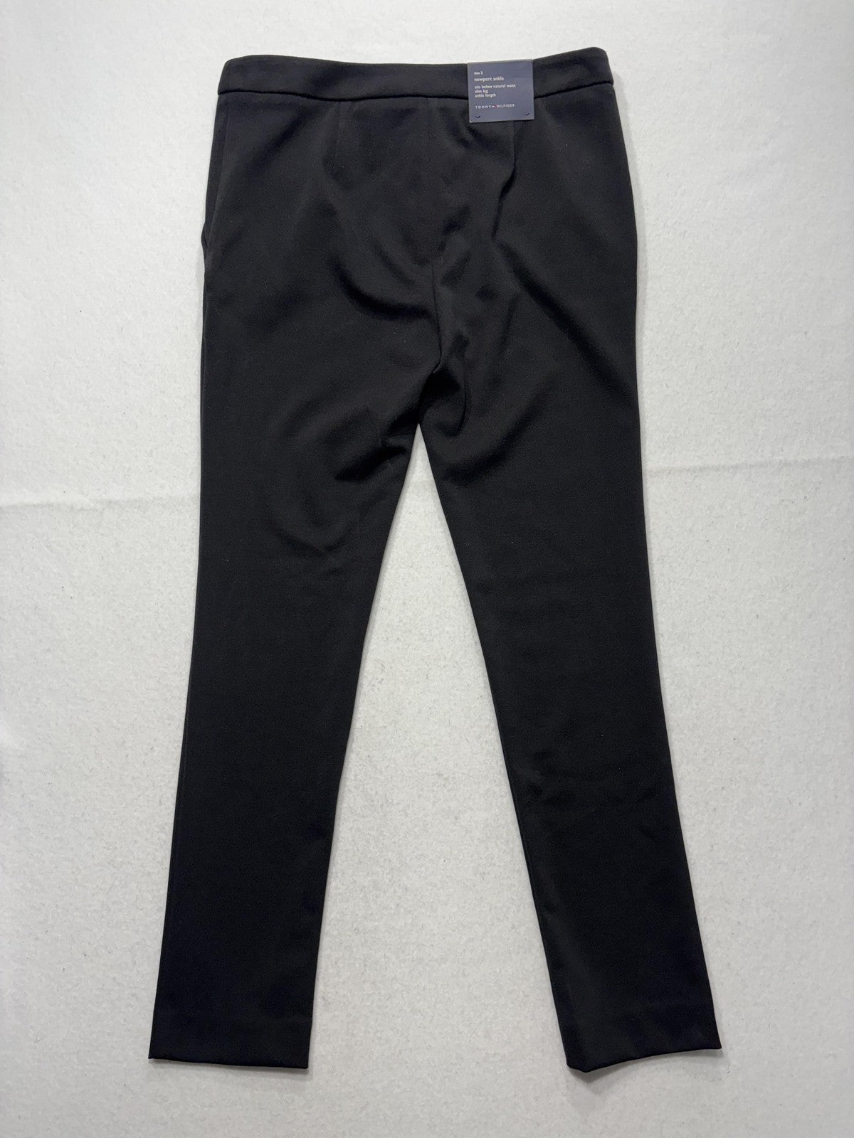 Tommy Hilfiger Dress Pants Womens 2 Black Newport Ankle Ponte Slim Leg Work