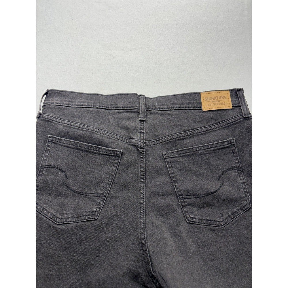 Signature By Levi Strauss & Co Shorts Womens 12 Gray High Rise 5" Cut Off Denim