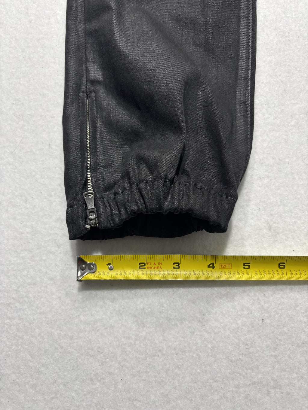 Paige Pants Womens 27 Black Mayslie Coated Denim Jogger Ankle Zip Cuffed Stretch