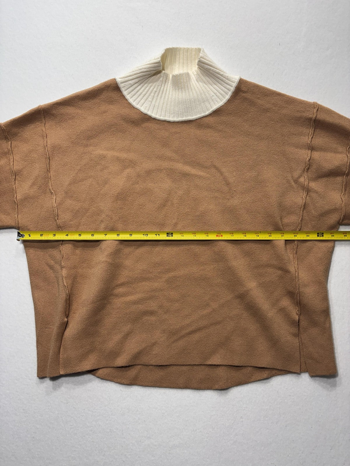 Maeve Sweater Womens Medium Brown Mock Neck Dolman Sleeve Knit Relaxed Pullover