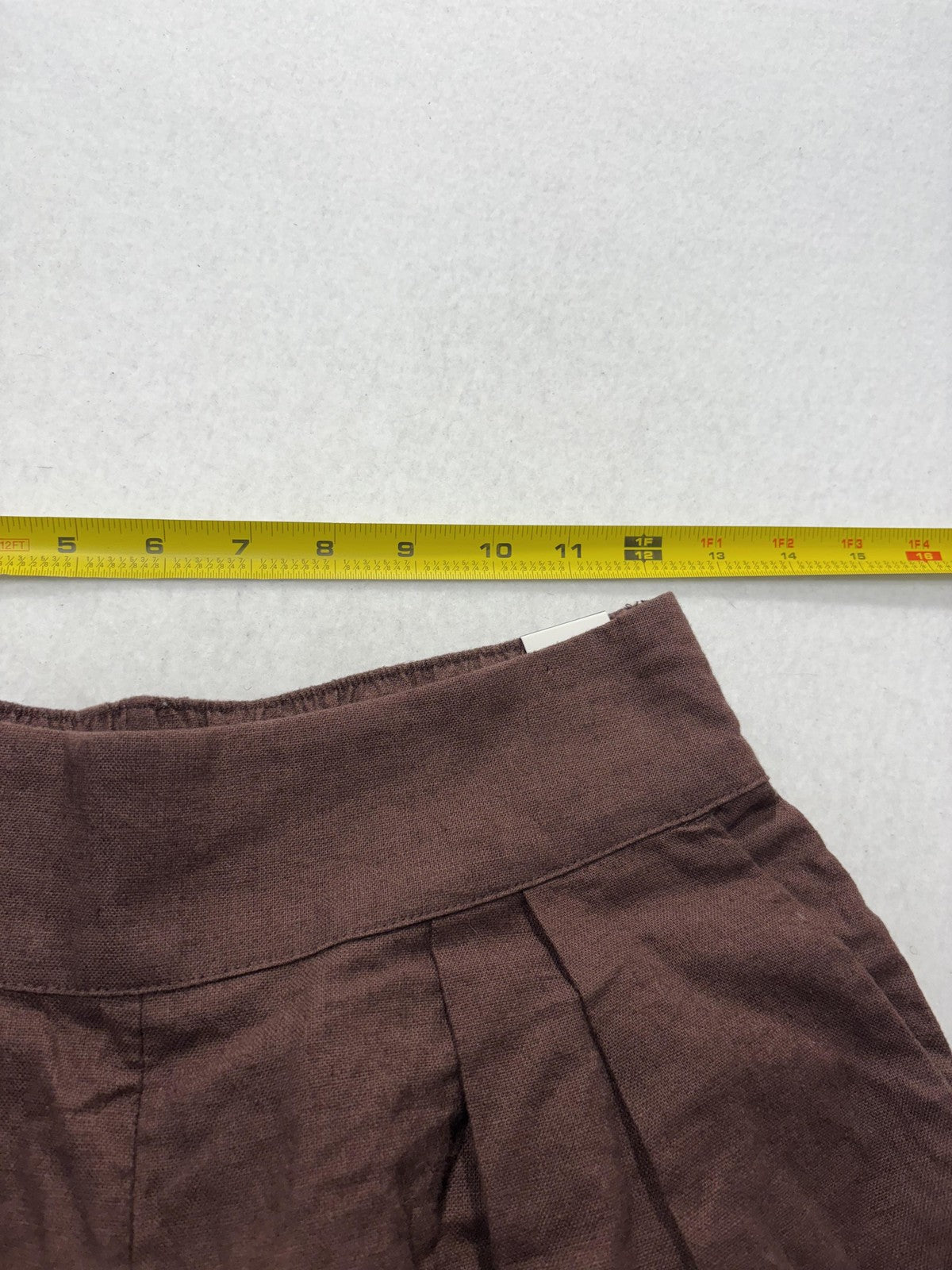 Abercrombie & Fitch Dress Pants Womens XS Short Brown Linen Wide Leg Pull On
