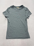 FRANKEE & SKYLARR Shirt Womens Large Green Crew Neck Short Sleeve Tee Stretch