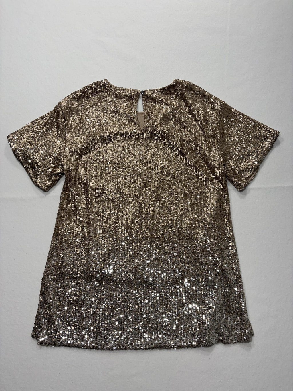 Cable & Gauge Blouse Womens Small Gold Sequin Short Sleeve Party Cocktail Top