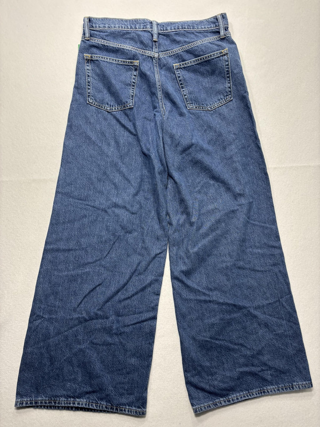 Gap Baggy Mid Rise Jeans Womens 8R Blue Medium Wash Wide Leg Distressed 29x29.5
