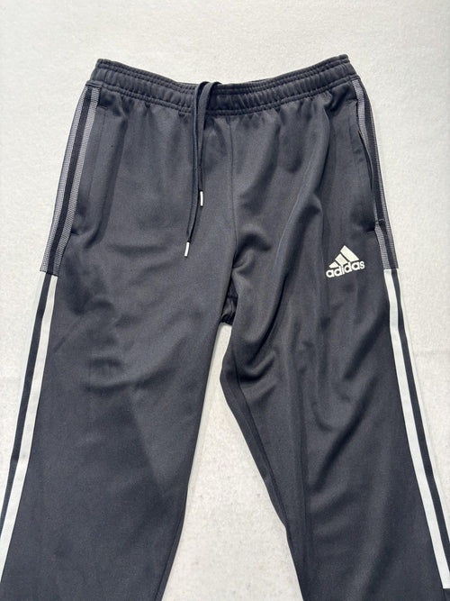 Adidas Track Pants Mens Medium Black AEROREADY Elastic Waist Side Stripe