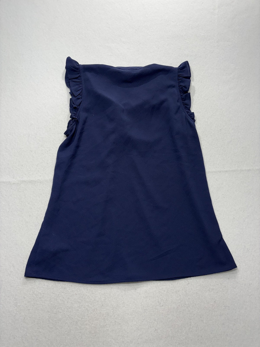 MICHAEL Michael Kors Blouse Womens Medium Blue V Neck Ruffle Sleeve Lace Up Top