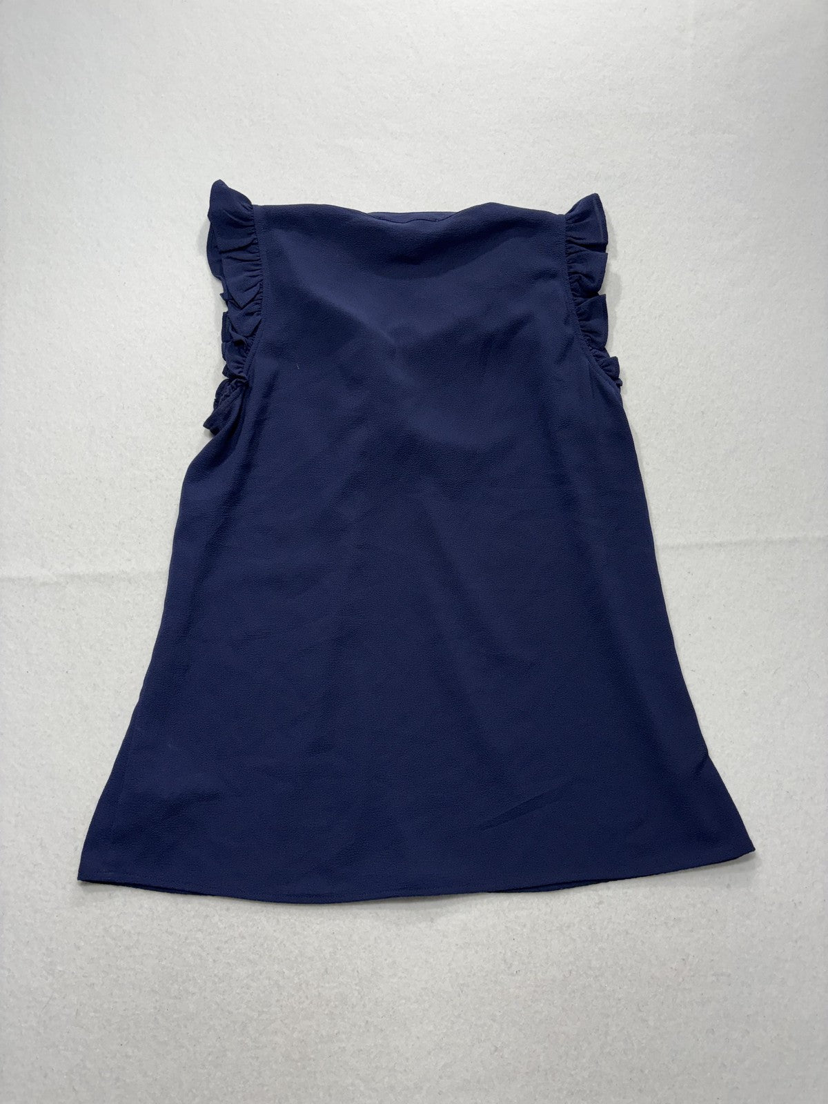 MICHAEL Michael Kors Blouse Womens Medium Blue V Neck Ruffle Sleeve Lace Up Top