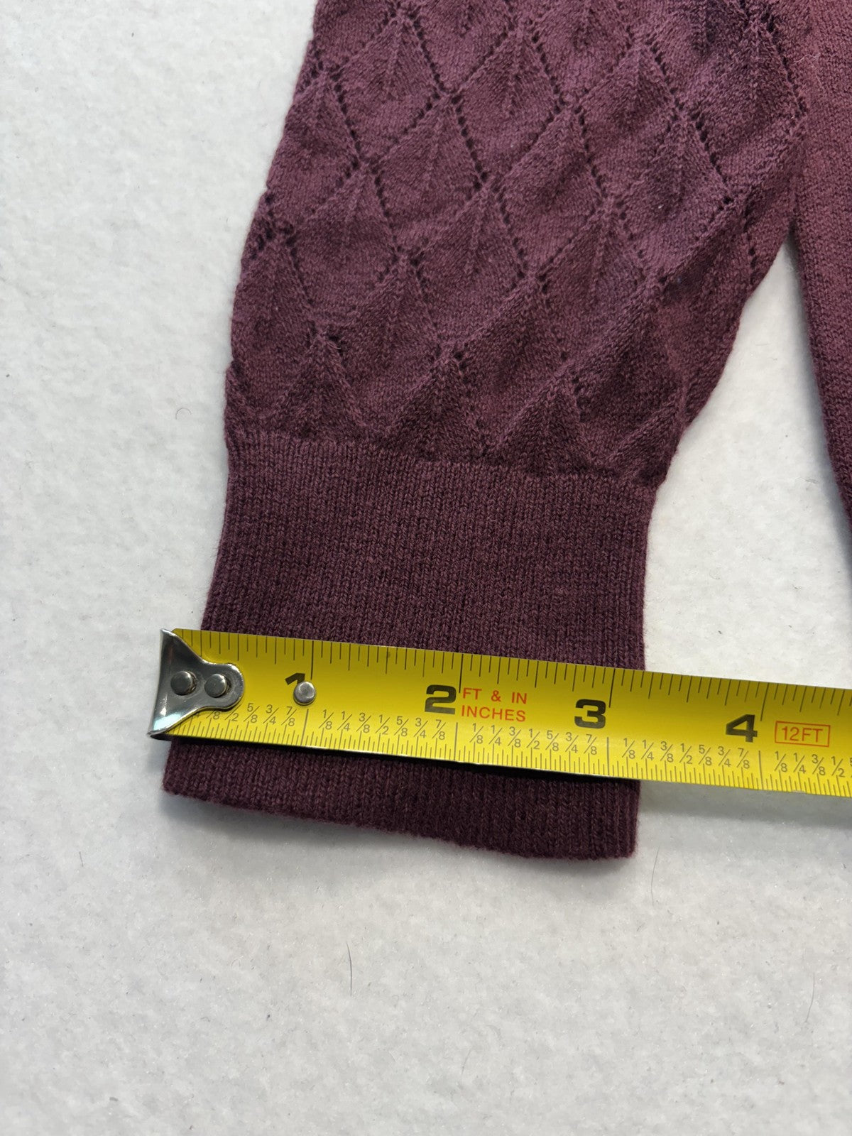 LOFT Sweater Womens Small Purple Boat Neck Diamond Knit Sleeve Pullover Top