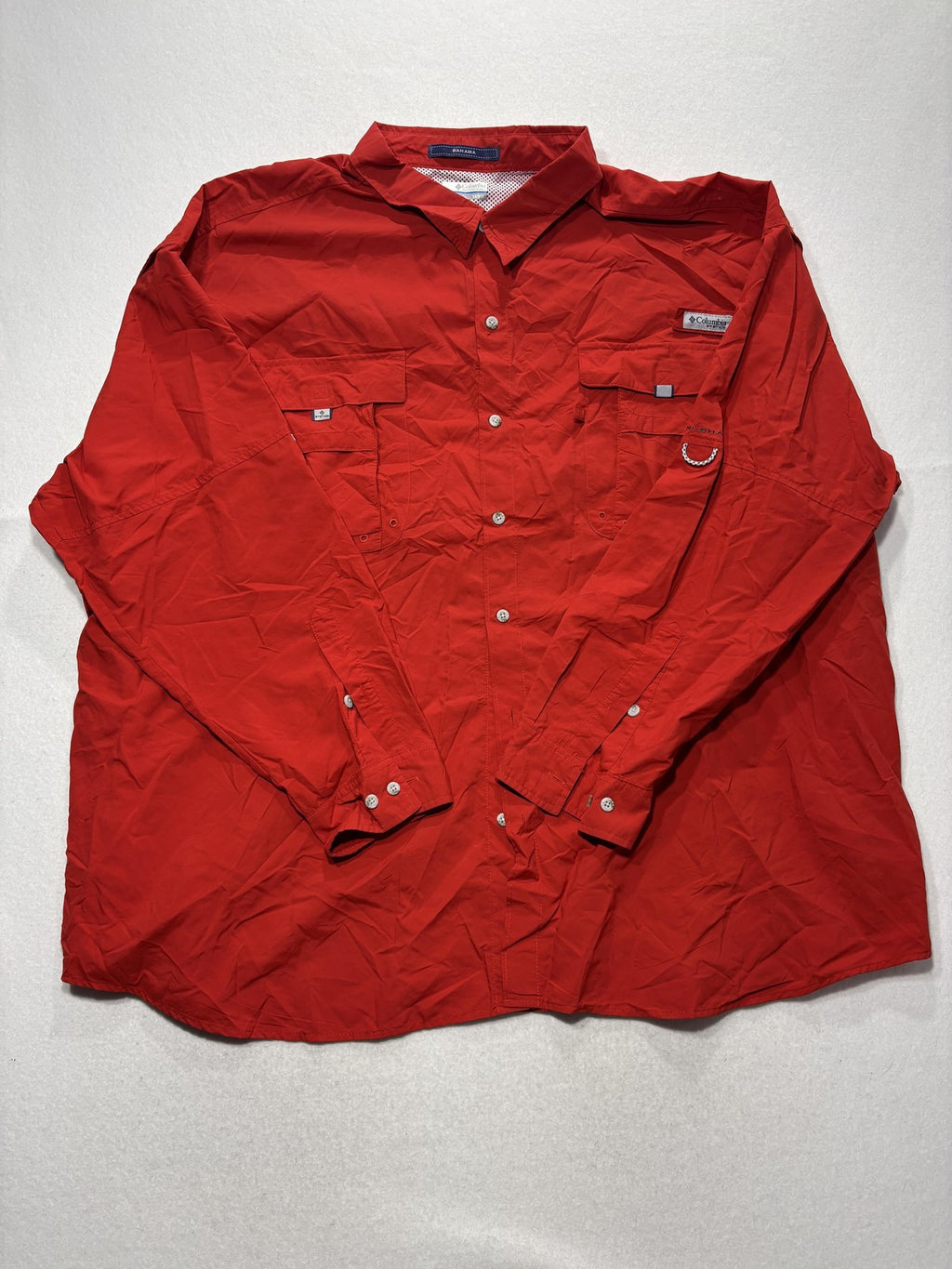 Columbia PFG Bahama Shirt Mens Big 5X Red Long Sleeve Vented Fishing Button Up