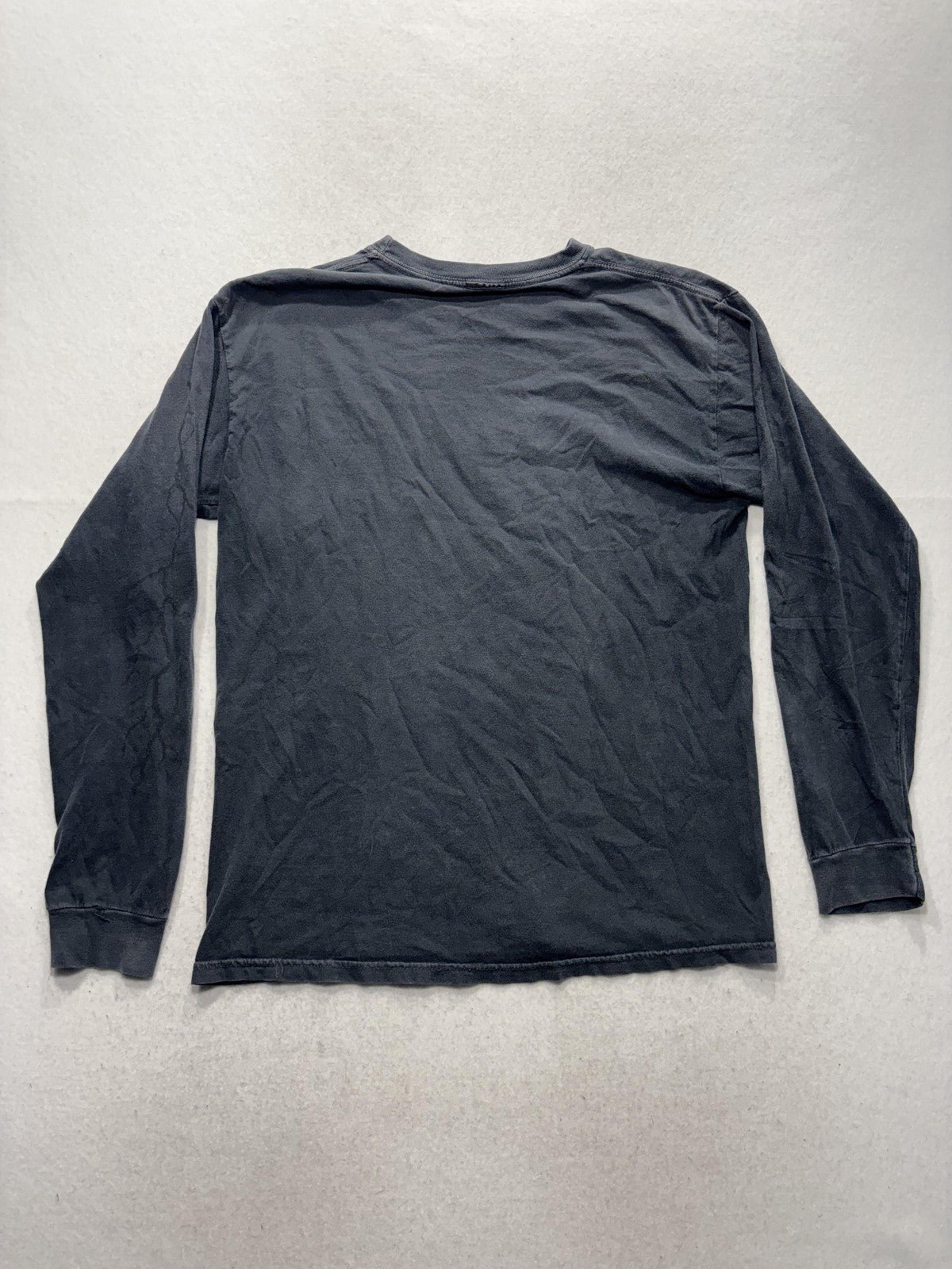 Unus Annus Shirt Mens Medium Gray Embroidered Skull Long Sleeve Graphic Tee