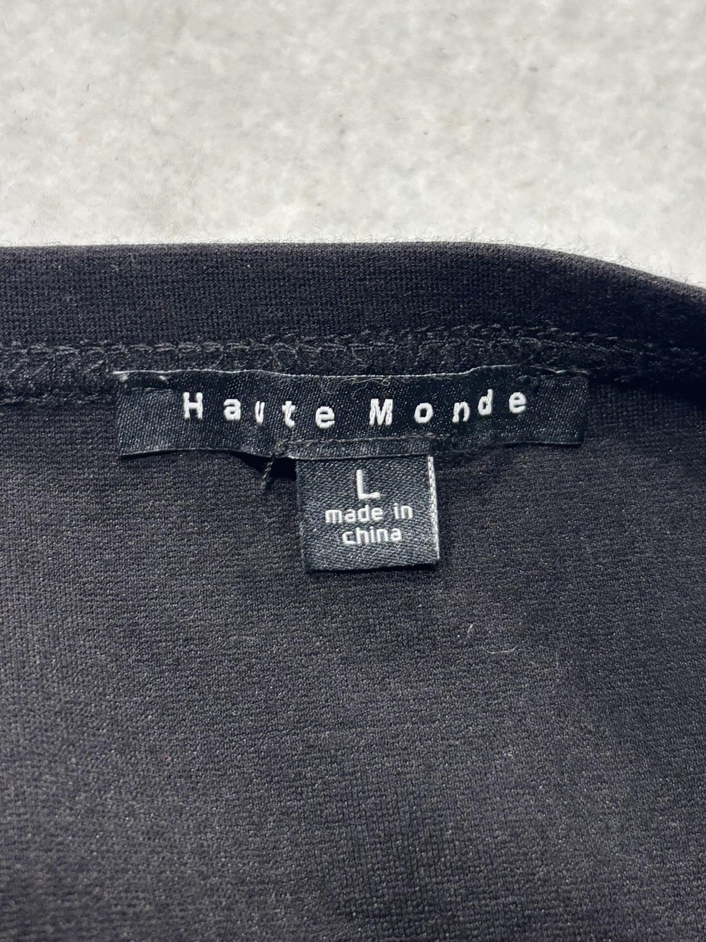 Haute Monde Dress Womens Large Black V Neck Zip Bodycon Mini Party HMD10208