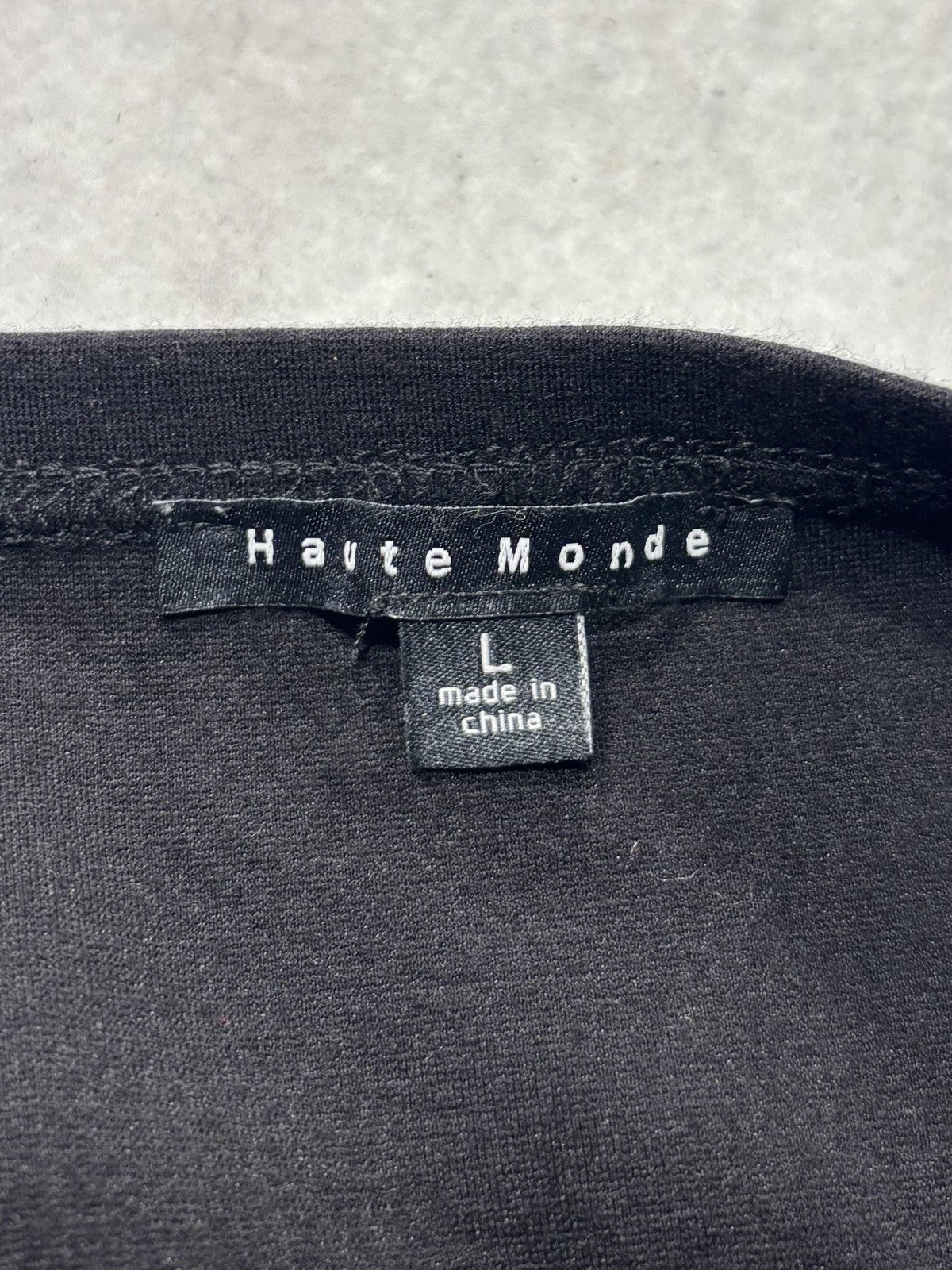 Haute Monde Dress Womens Large Black V Neck Zip Bodycon Mini Party HMD10208
