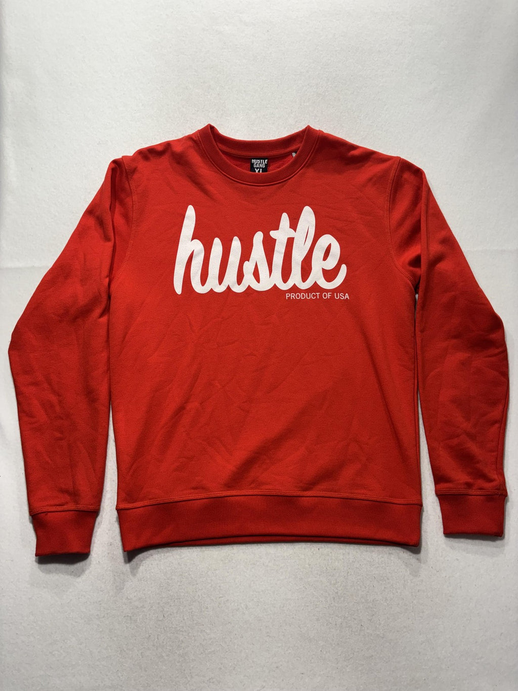 Hustle Gang Sweatshirt Mens XL Red Fleece Crew Neck Hustle Logo Pullover Hip Hop