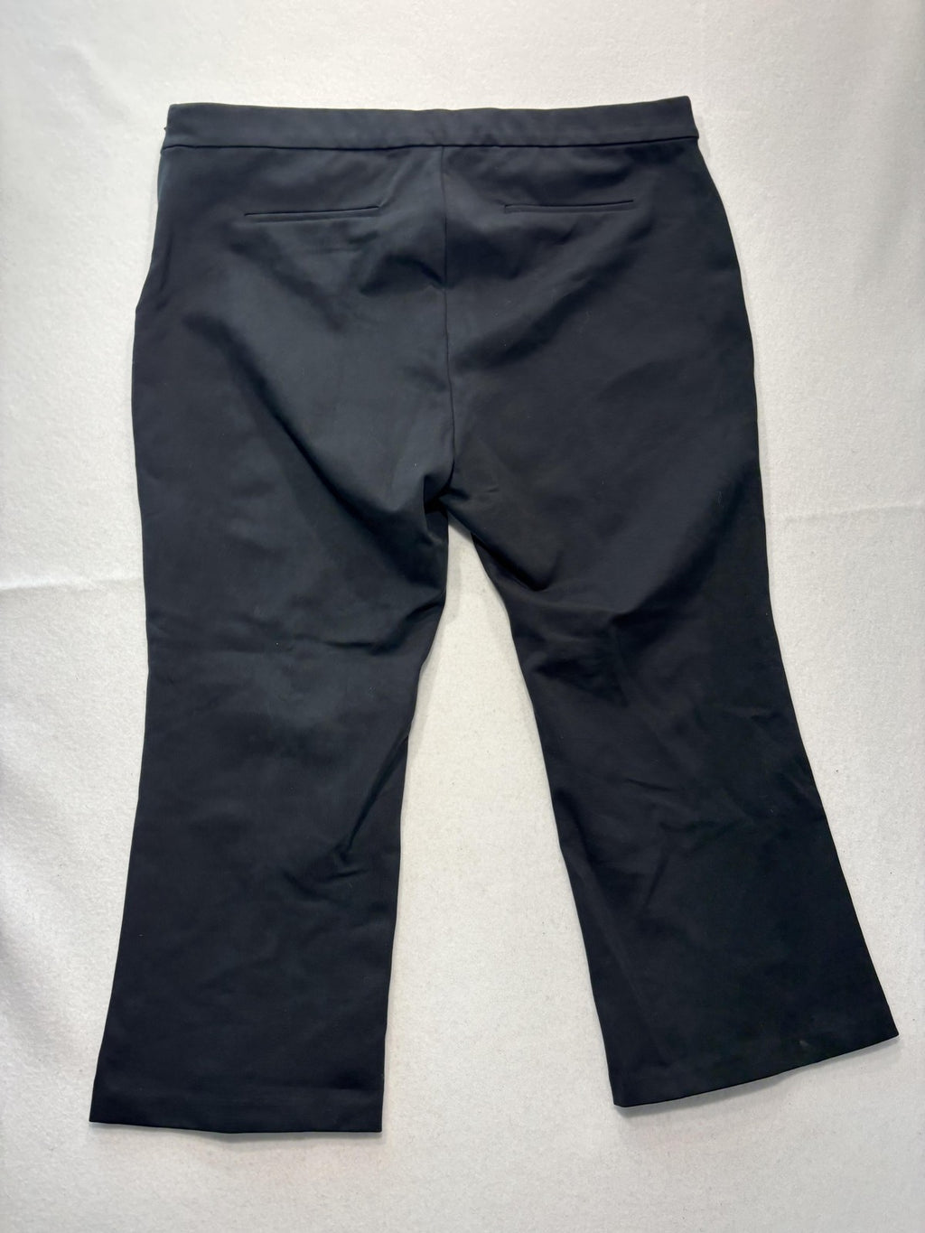 J.Crew Dress Pants Womens 20 Black Ponte Straight Leg Pull On Crop Stretch