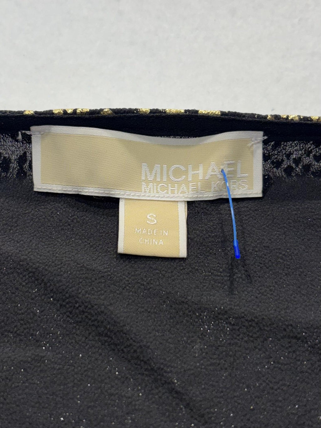 MICHAEL Michael Kors Dress Womens Small Gold Animal Print Long Sleeve Ruffle