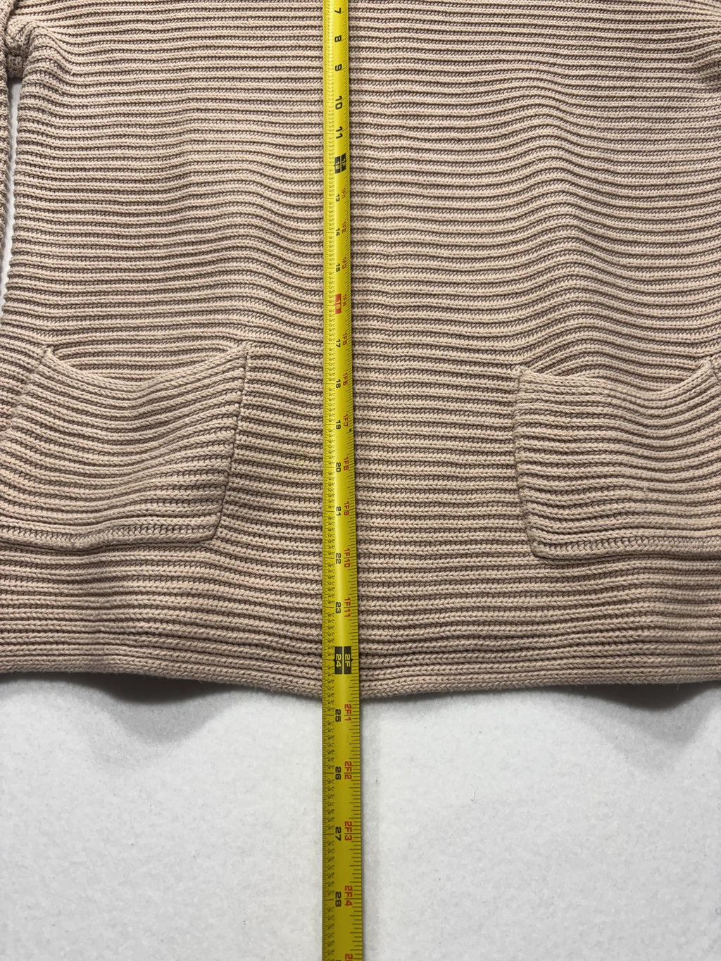 Vince Camuto Sweater Womens Medium Beige Textured Knit Boat Neck Pocket Pullover