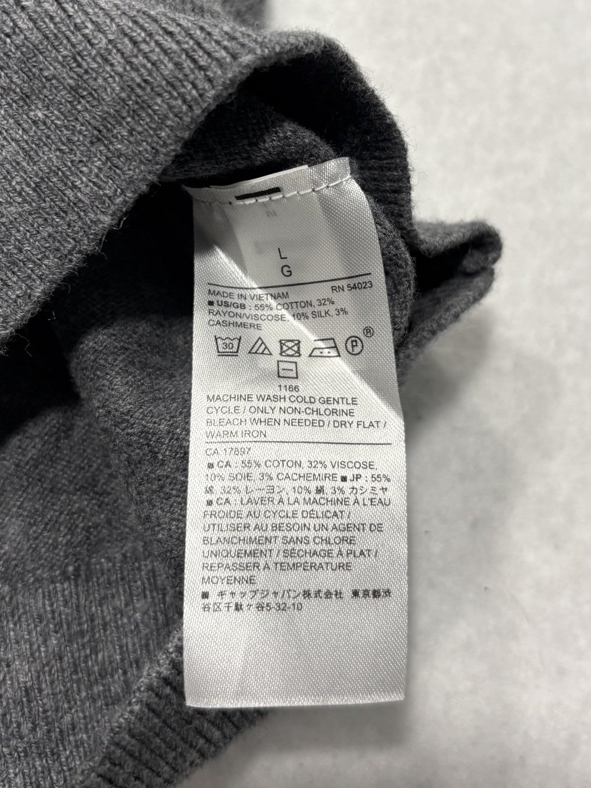 Banana Republic Sweater Mens Large Blue Gray Striped Crew Neck Knit Pullover
