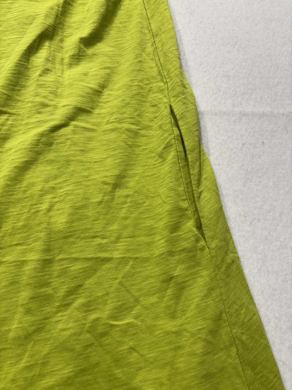 Soft Surroundings Shirt Dress Womens Medium Lime Green Danelle Button Asym Hem
