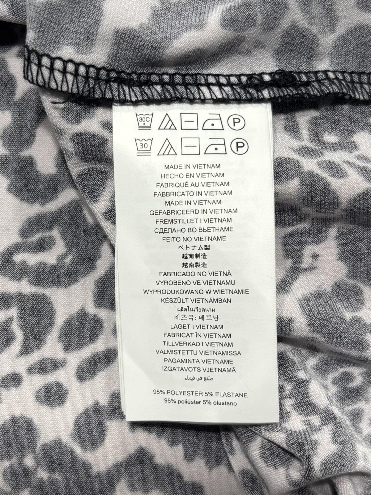 MICHAEL Michael Kors Shirt Womens Large Black Animal Print Short Sleeve Tee