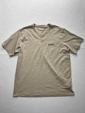 Columbia Shirt Mens Large Beige Short Sleeve Henley Logo T-Shirt Casual