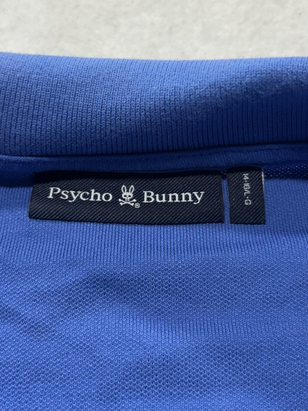 Psycho Bunny Polo Shirt Boys 14-16 Blue Pima Cotton Embroidered Logo Knit