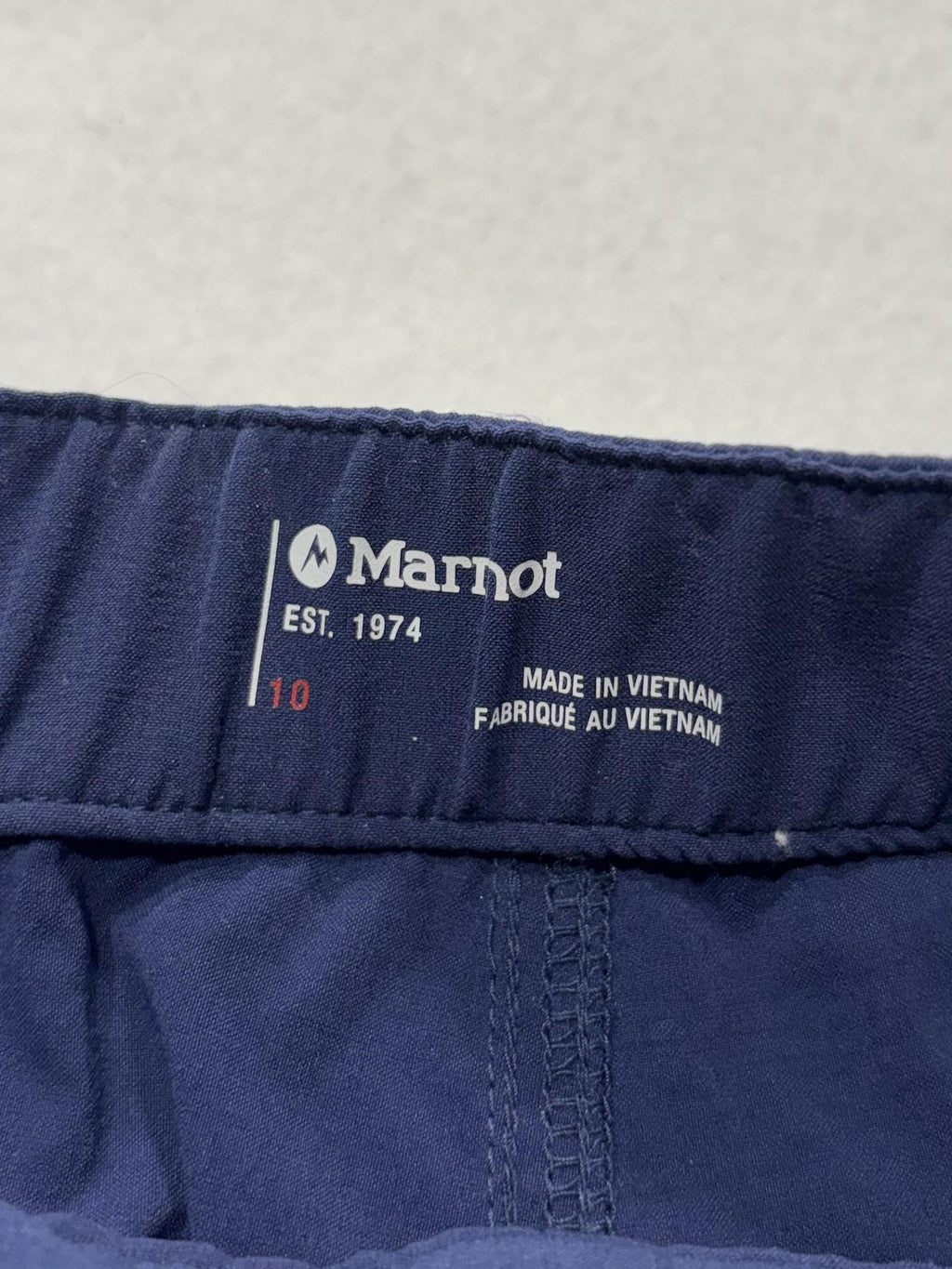 Marmot Pants Womens 10 Blue Kodachrome Nylon Adjustable Waist Hiking Travel