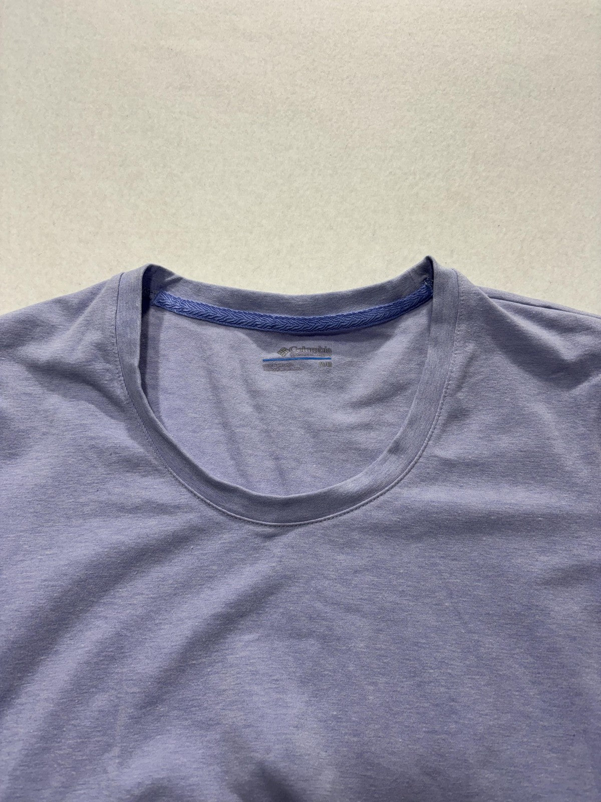 Columbia Top Womens M Purple Tie Front T Shirt Scoop Neck Stretch Casual