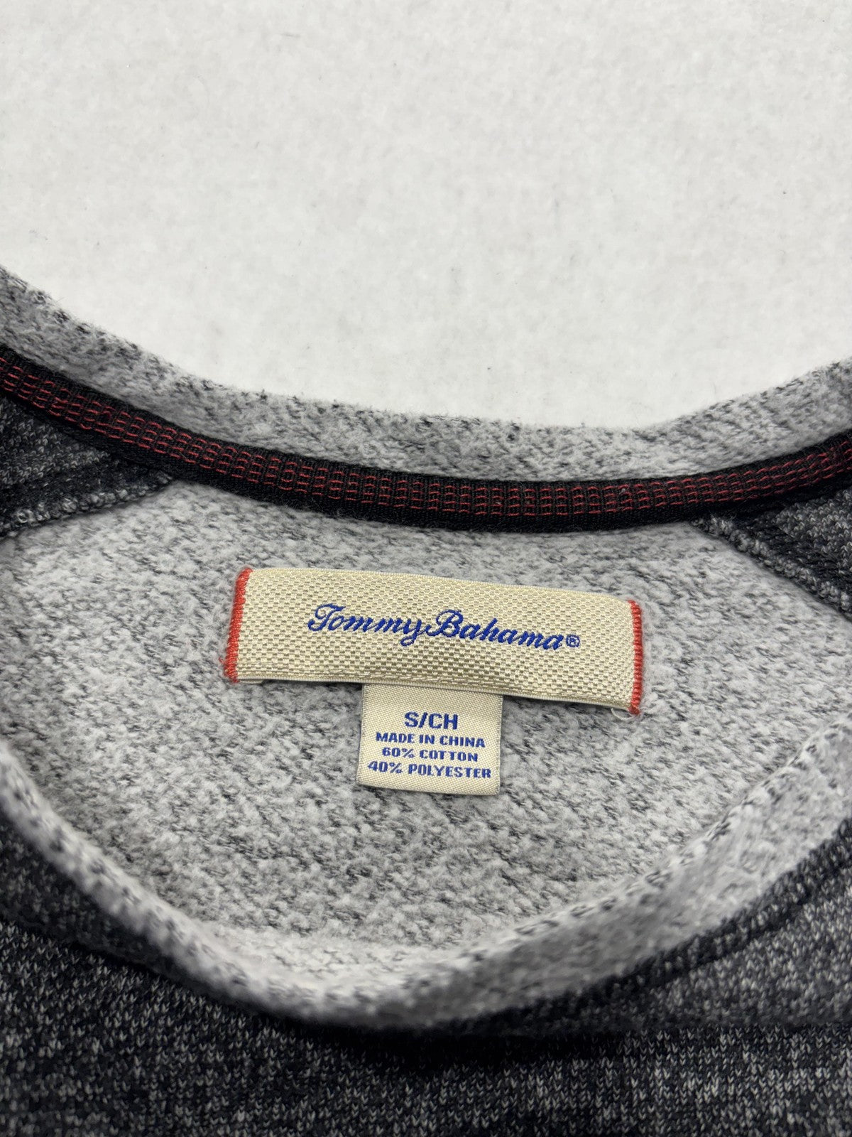 Tommy Bahama Sweater Mens Small Gray Knit Crew Neck Long Sleeve Pullover Casual