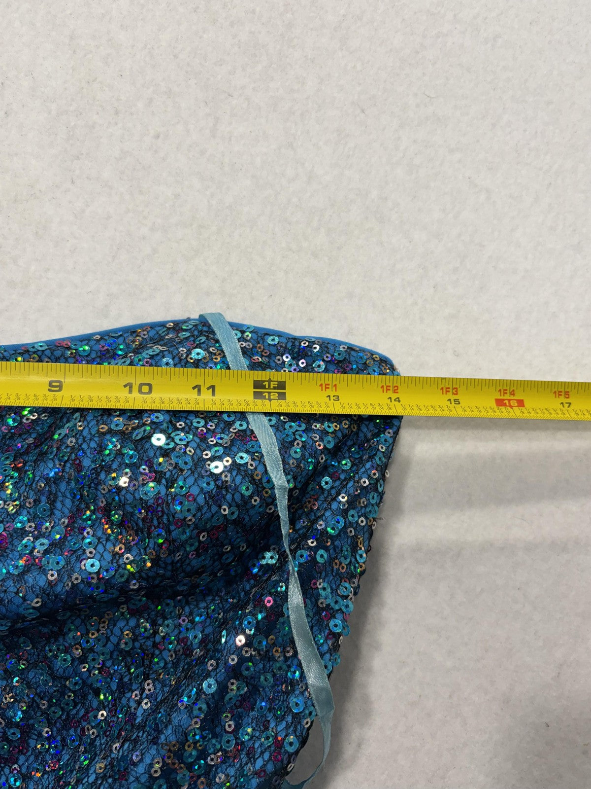 Hailey Logan Dress Juniors 5/6 Blue Sequin Sweetheart Strapless Hi Low Party
