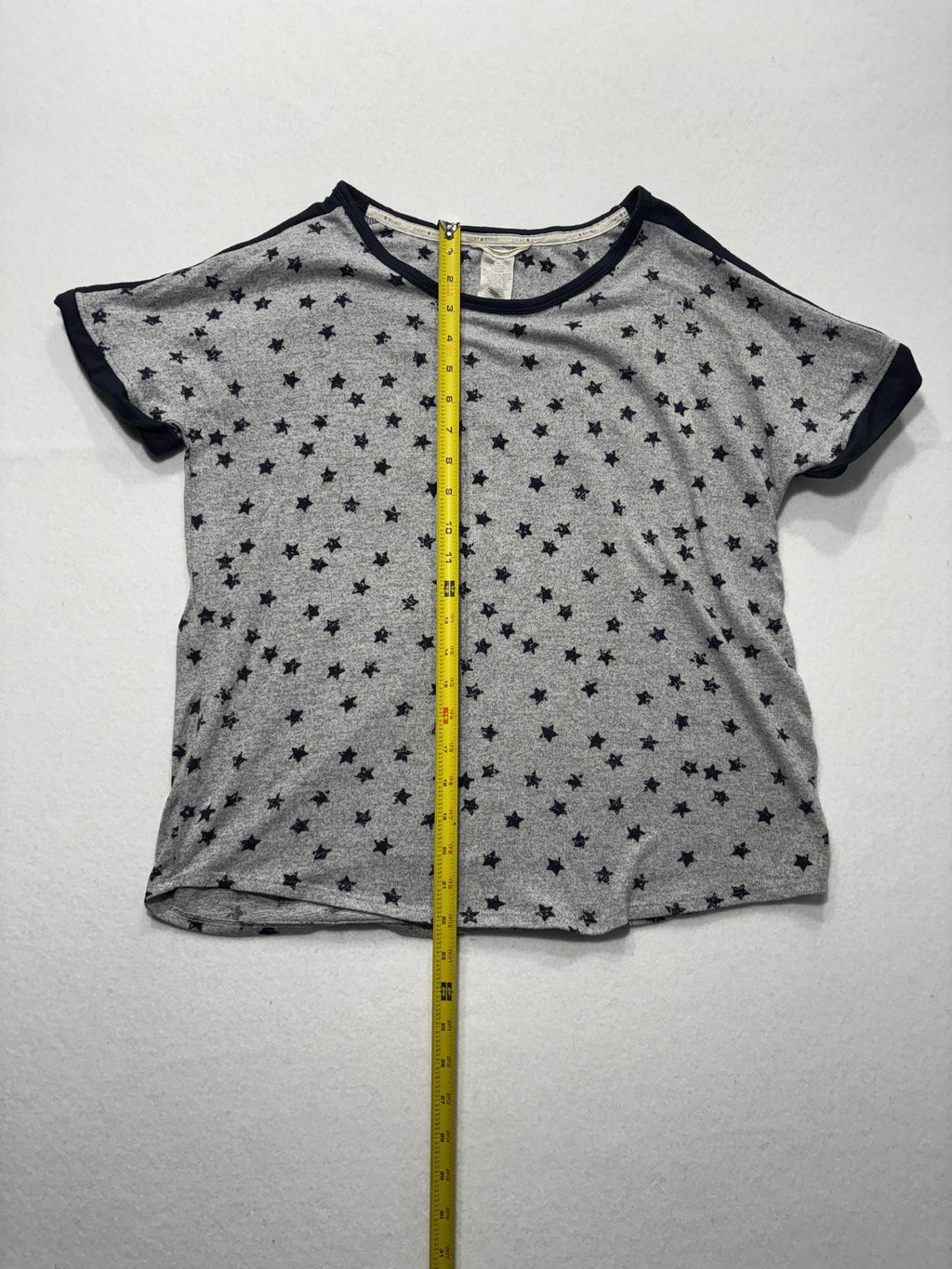 Lucky Brand Shirt Womens L Gray Star Print Scoop Neck Dolman Sleeve Tee