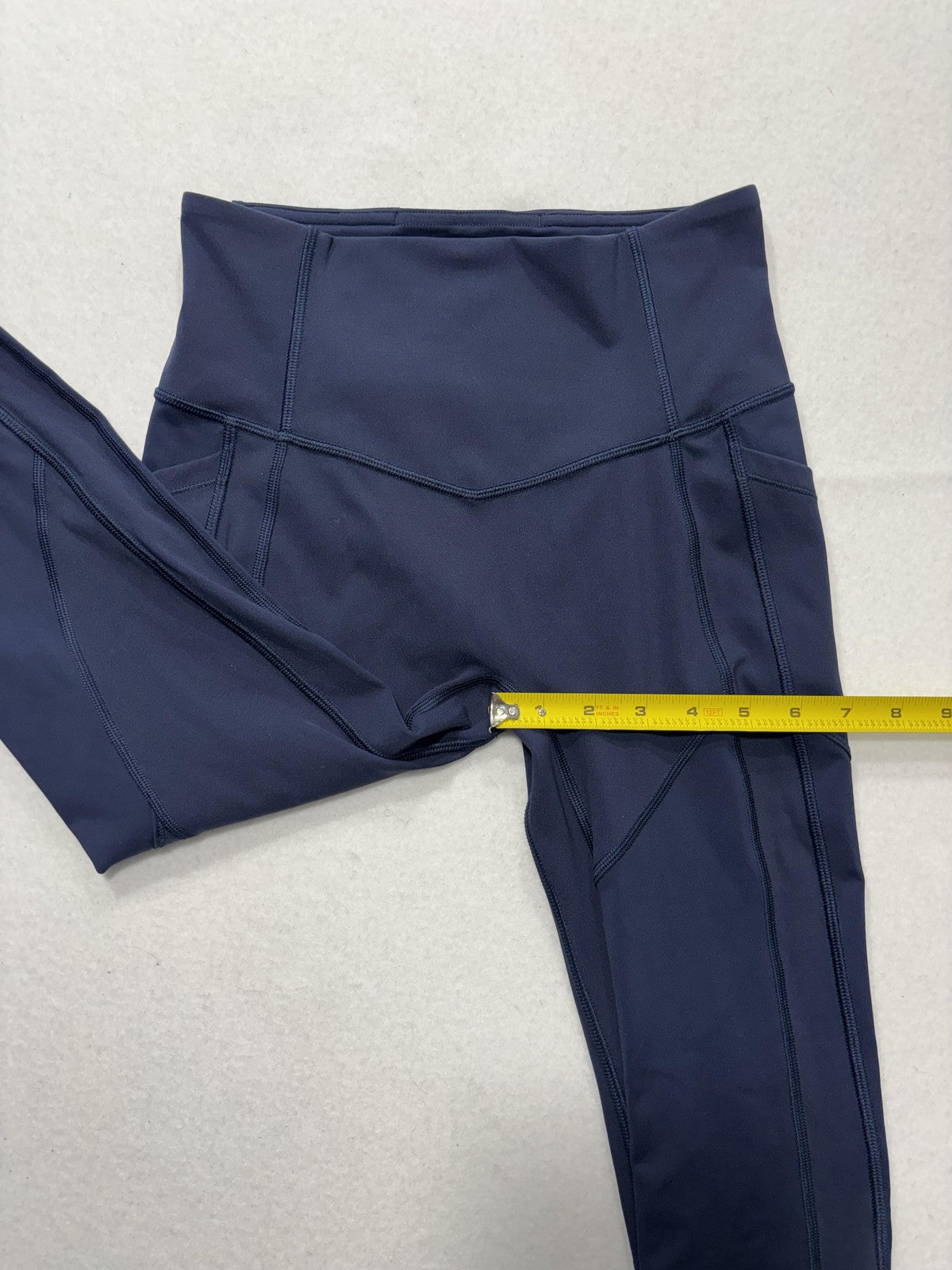 Lululemon Leggings Womens 4 Blue High Rise Cropped 24" Inseam Pocket Stretch