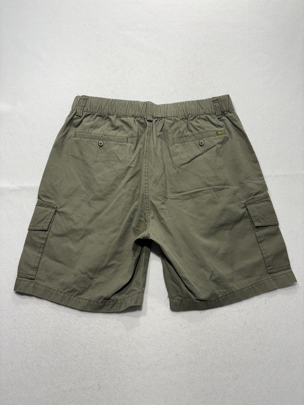 Tommy Bahama Cargo Shorts Mens Large Green 10" Inseam Elastic Waist Casual