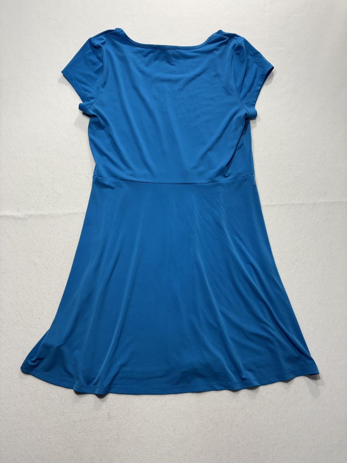 MICHAEL Michael Kors Dress Womens Large Blue Scoop Neck Fit Flare Jersey Stretch