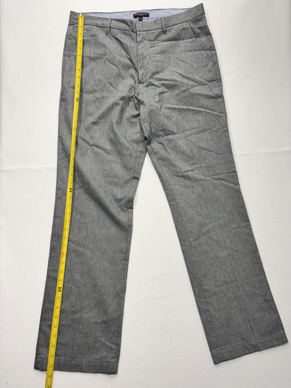 Banana Republic Chino Pants Mens 36x34 Gray Straight Fit Chambray Casual Work