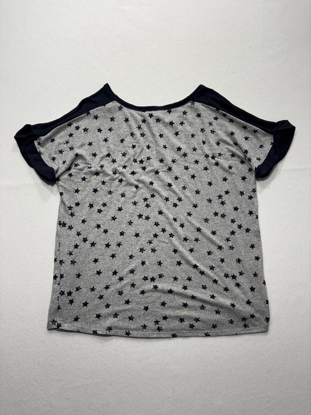 Lucky Brand Shirt Womens L Gray Star Print Scoop Neck Dolman Sleeve Tee