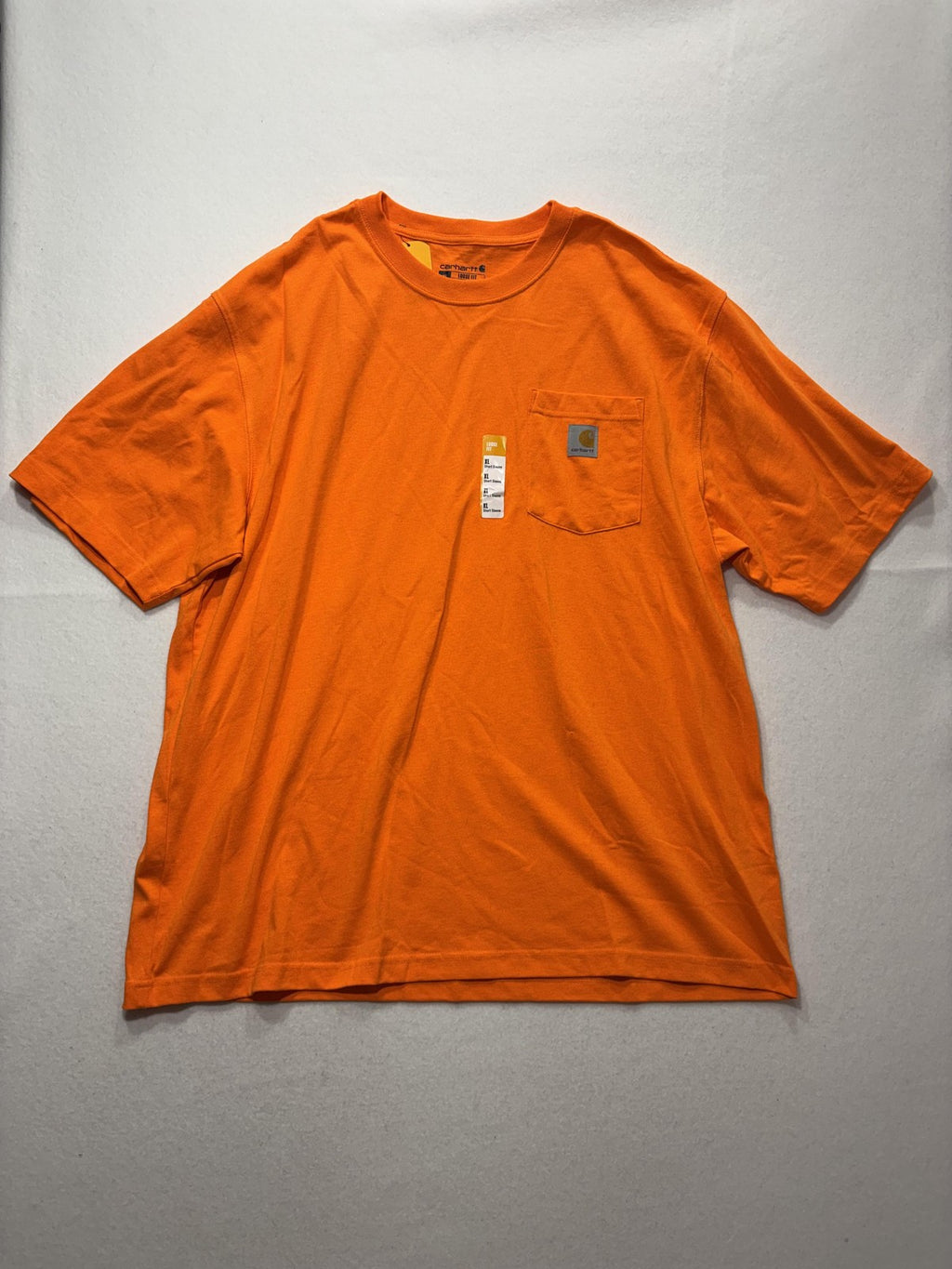 Carhartt Shirt Mens XL Orange K87 Loose Fit Pocket T-Shirt Heavyweight Workwear