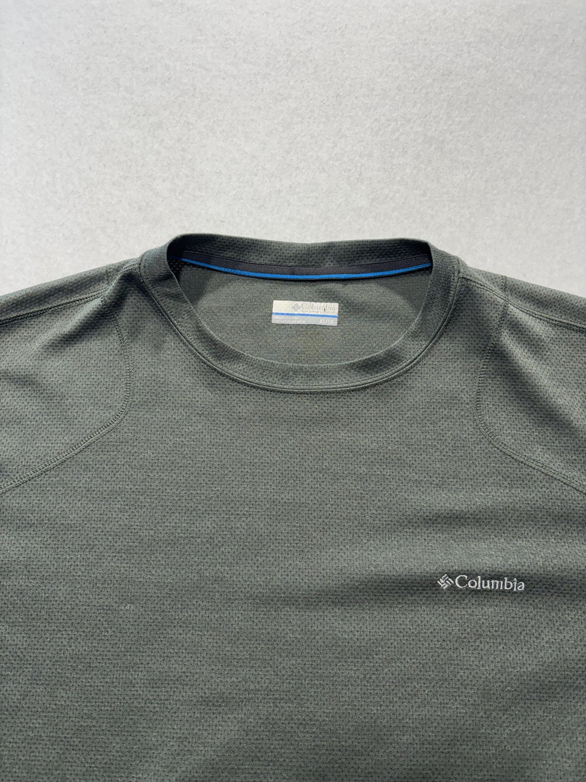 Columbia Omni-Wick Shirt Mens XL Green Long Sleeve Raglan Tee Lightweight Active