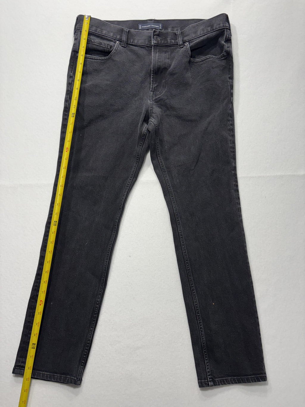 Everlane Uniform The Slim Jeans Mens 35x30 Gray Charcoal Wash Tapered Stretch