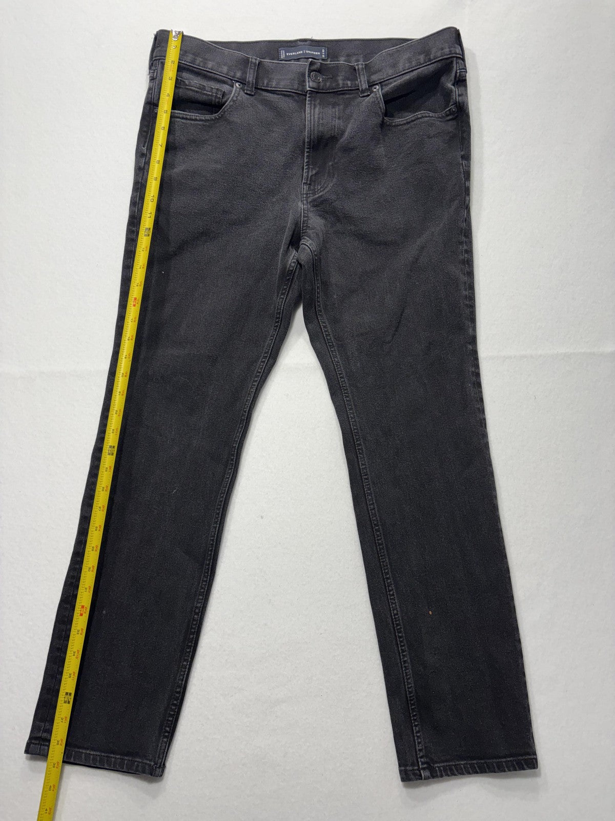 Everlane Uniform The Slim Jeans Mens 35x30 Gray Charcoal Wash Tapered Stretch