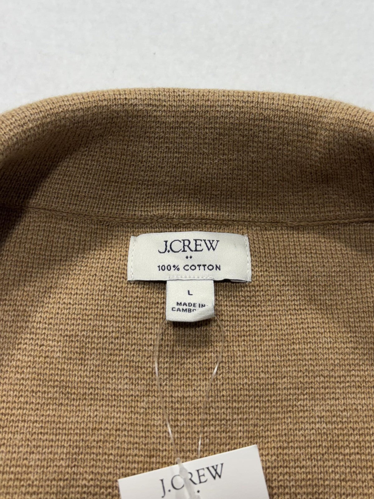 J.Crew Blazer Womens L Brown Knit Cotton One Button Lightweight Jacket Casual