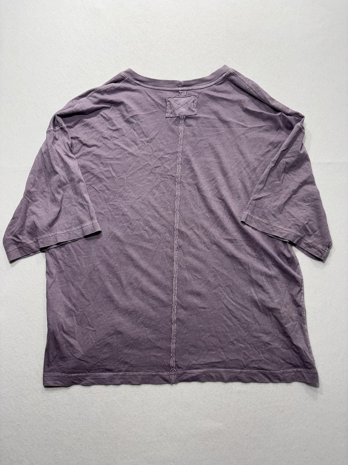 We The Free Shirt Womens Medium Purple Crew Neck Relaxed Fit Short Sleeve Cotton