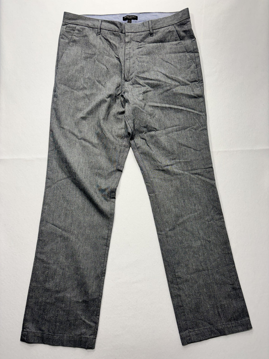 Banana Republic Chino Pants Mens 36x34 Gray Straight Fit Chambray Casual Work