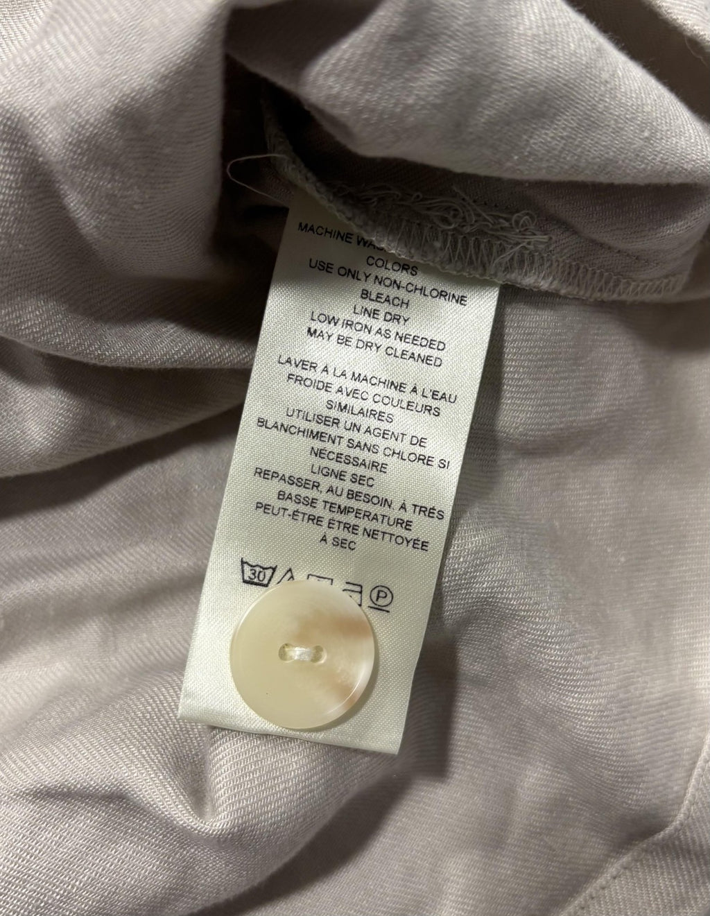 Maeve Jacket Womens L Beige Linen Blend Collarless Full Zip Waist Drawstring