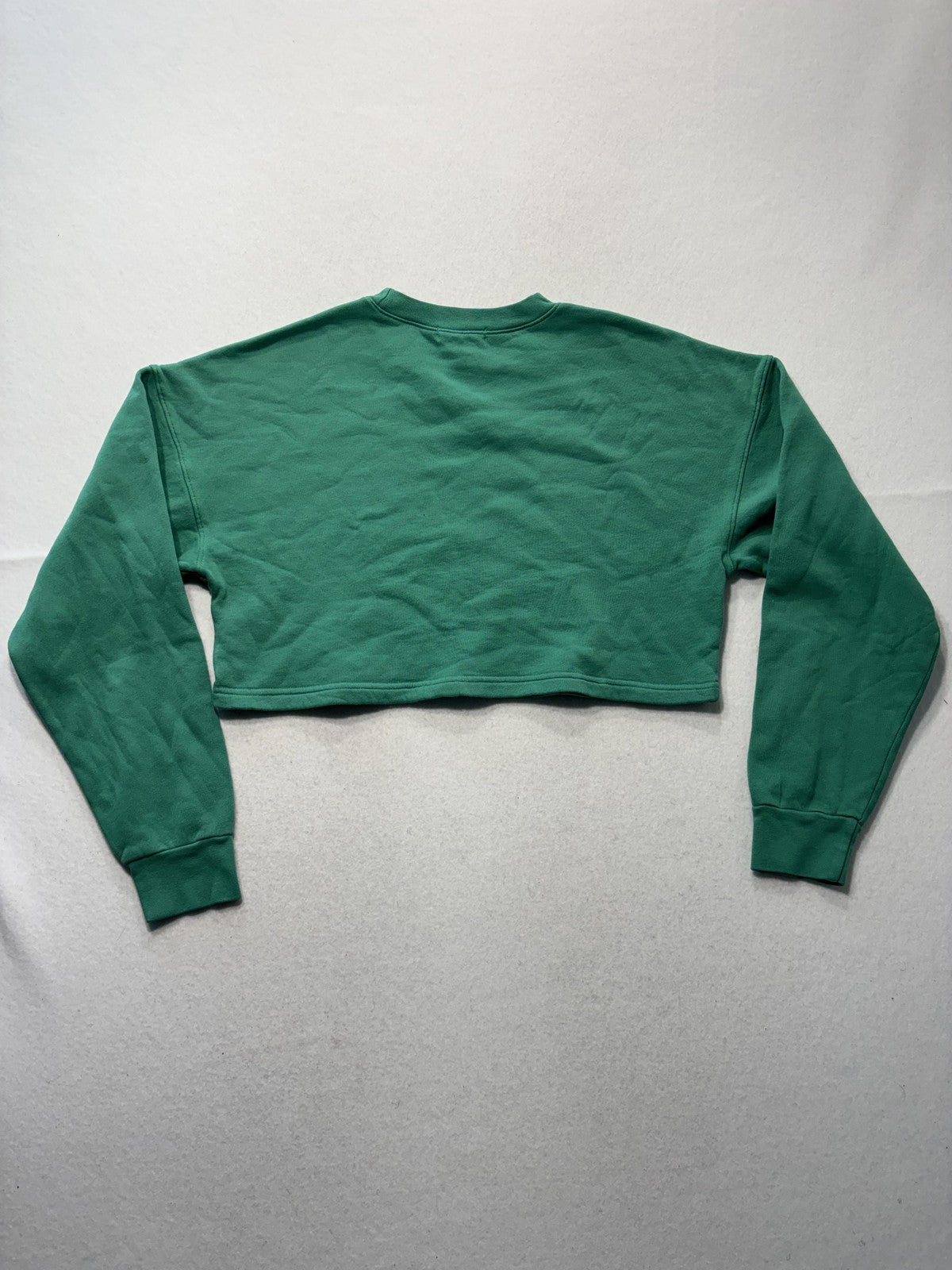 URTHWEAR Sweatshirt Womens Small Green Organic Cotton Cropped Fleece Pullover
