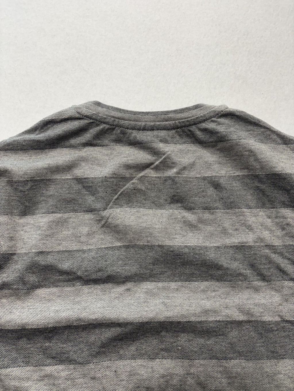 Michael Kors Shirt Mens Medium Gray Striped V Neck Cotton Short Sleeve Logo Tee